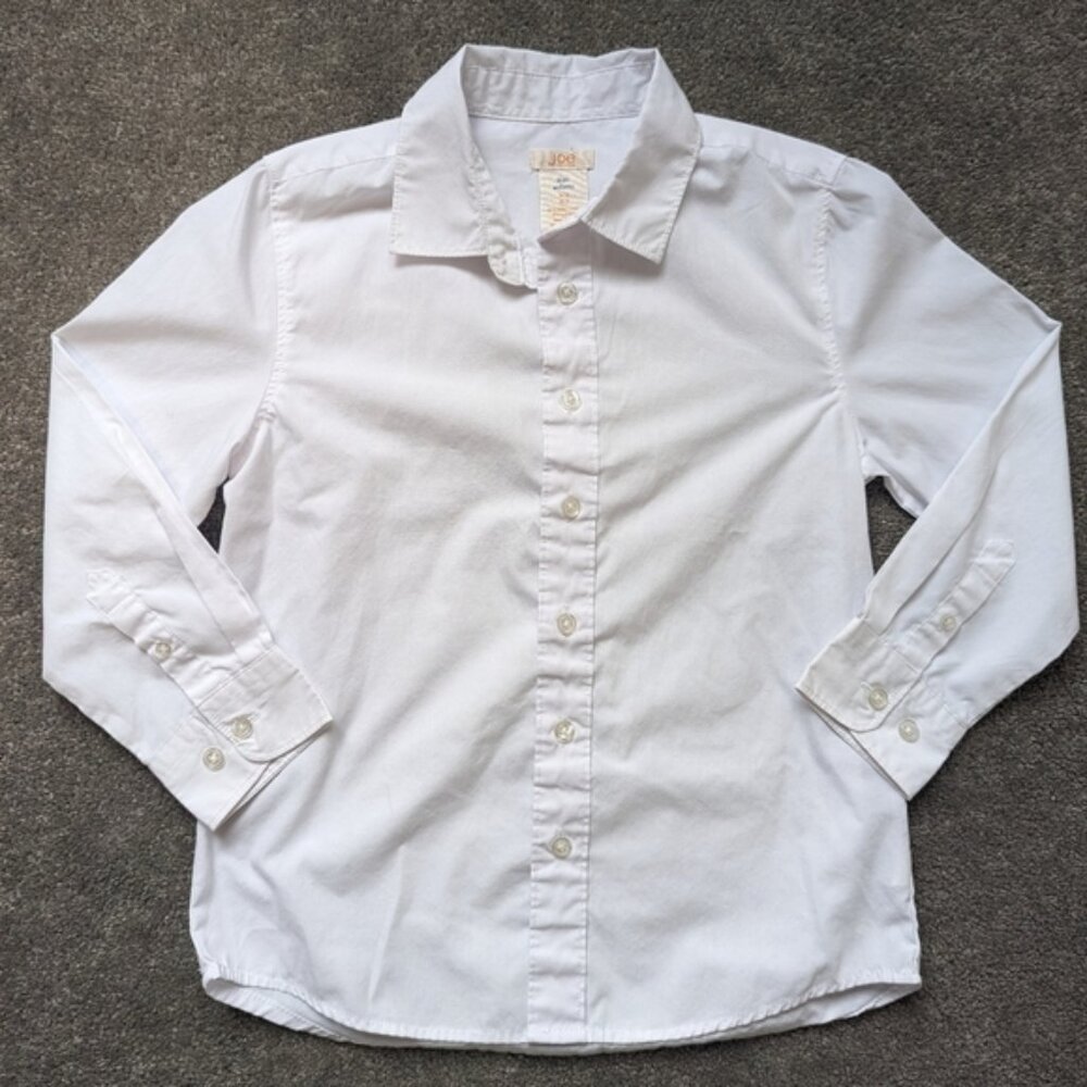 Joe Fresh Modern Tailor Boy's White Dress Shirt, Size 6-7, Classic Style